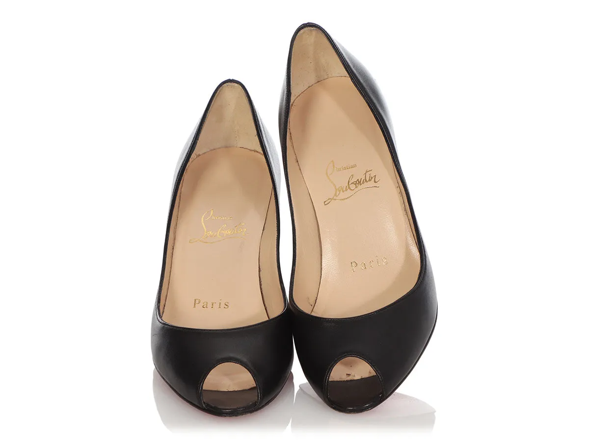 Christian Louboutin Black Materna Peep Toe Pumps