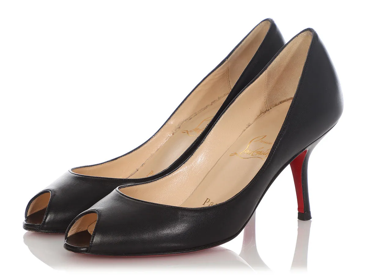 Christian Louboutin Black Materna Peep Toe Pumps