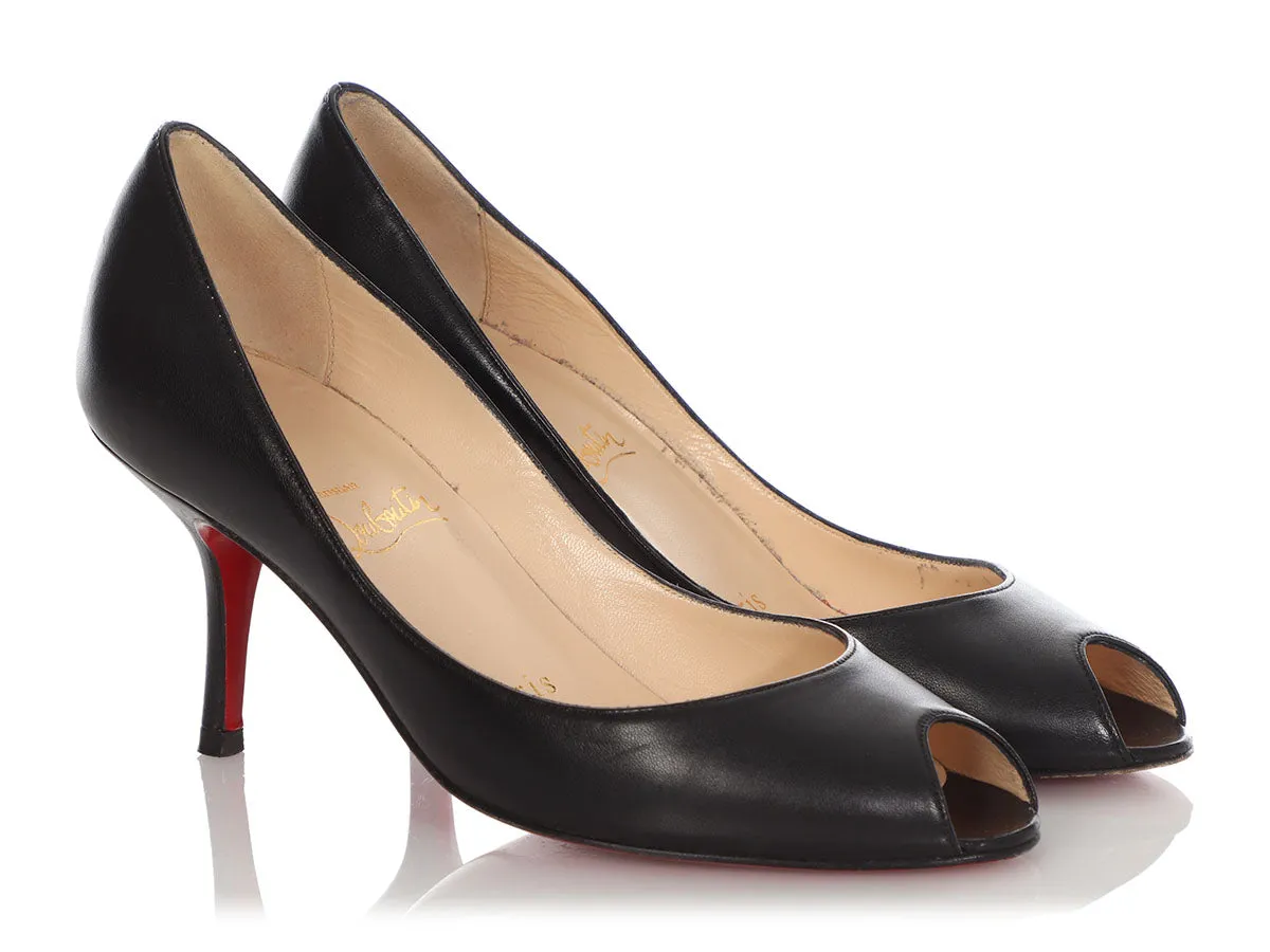 Christian Louboutin Black Materna Peep Toe Pumps