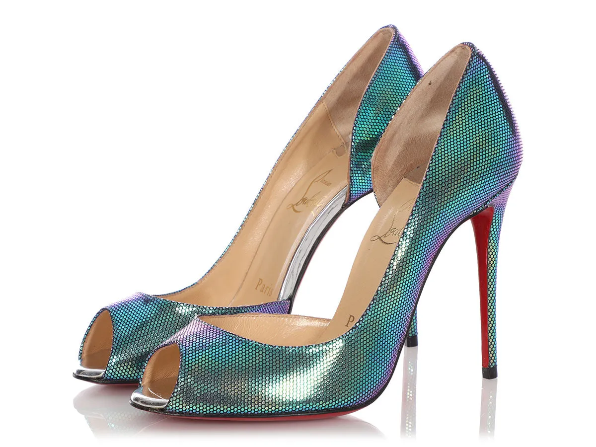 Christian Louboutin Tissu Digitale Scarabe Demi You 100 Peep Toe Pumps