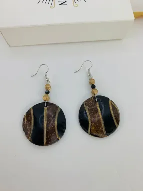 Circle Hand painted Earrings