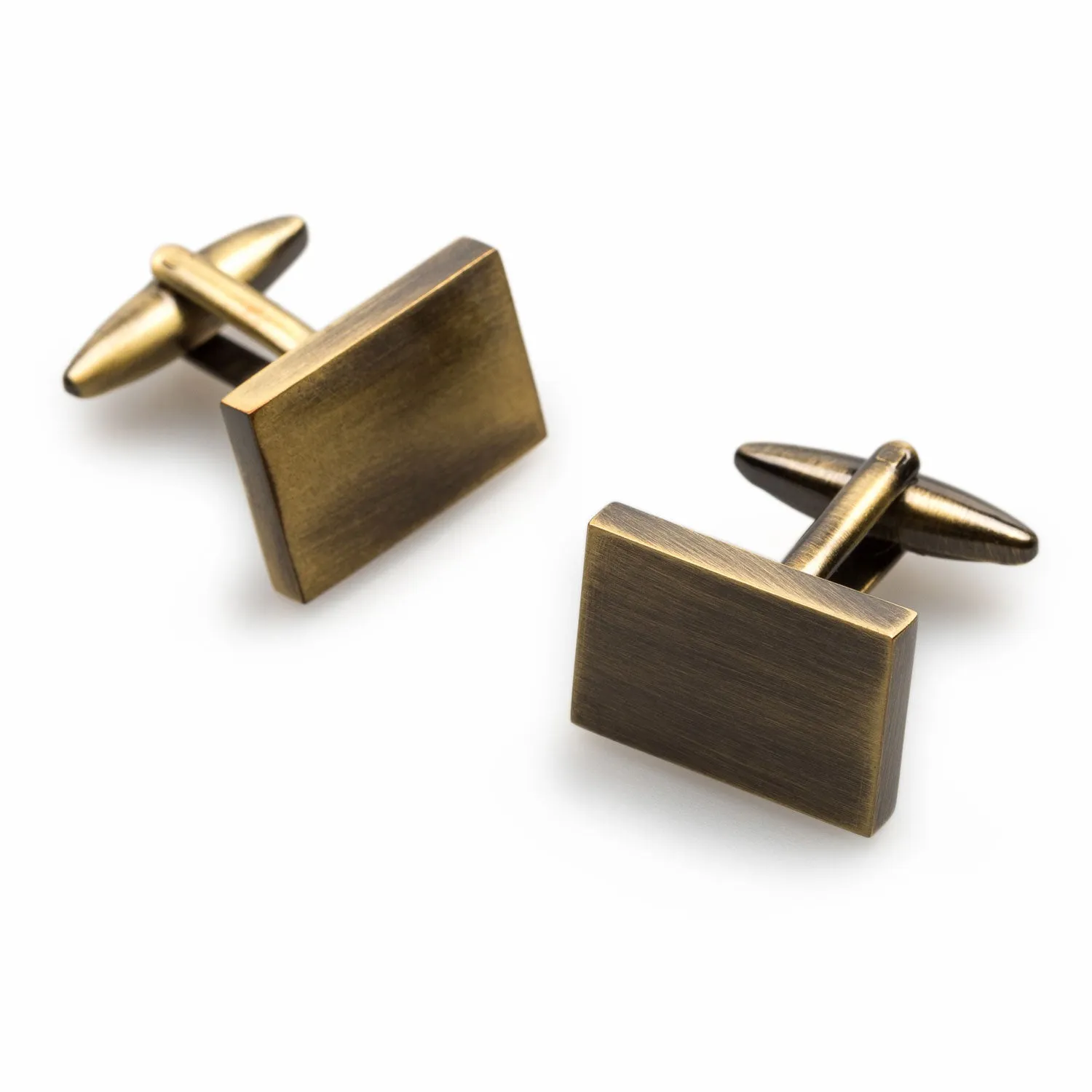 Classic Antique Brass Rectangle Cufflinks