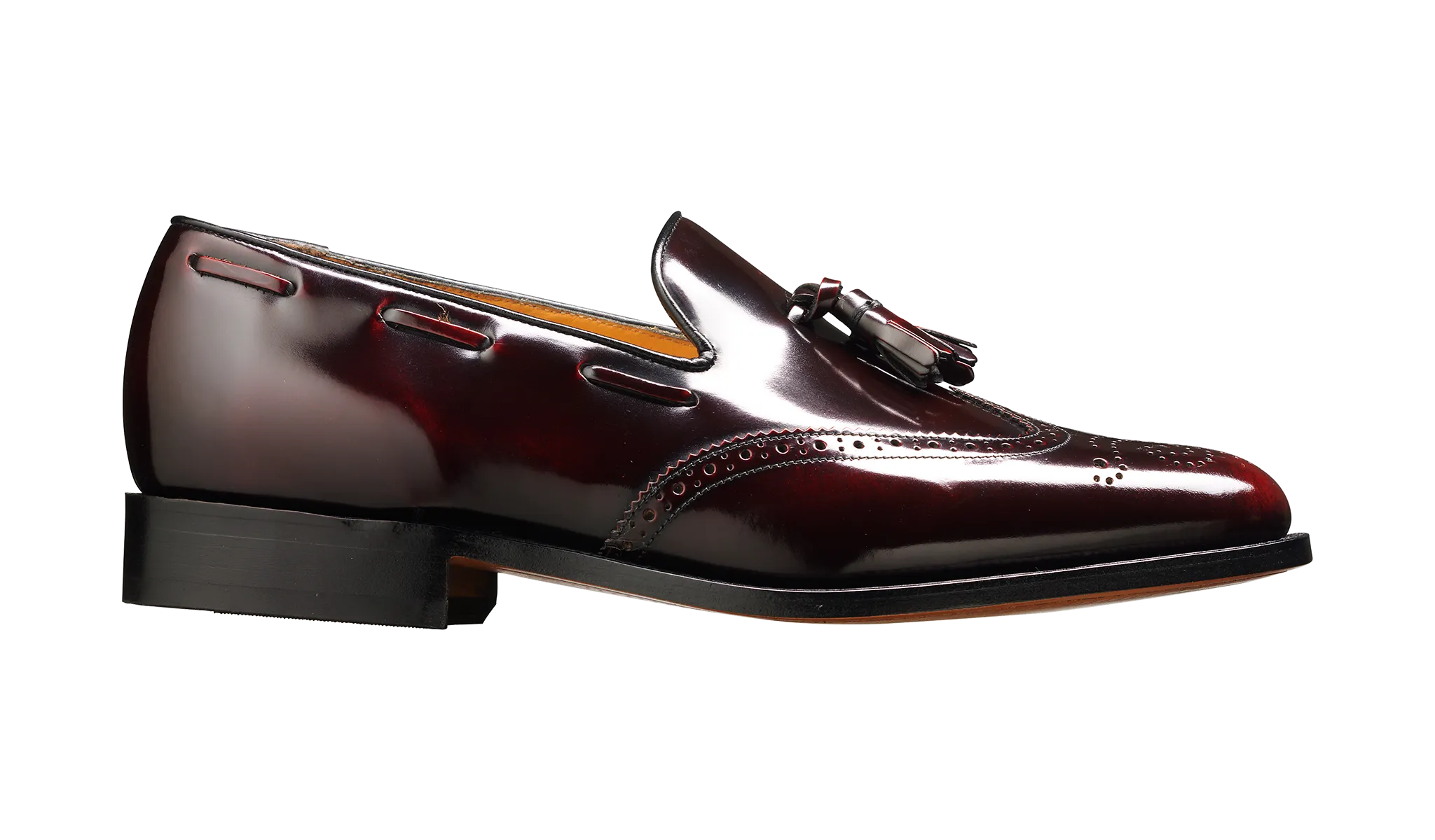 Clive - Burgundy Hi-Shine Wingtip Loafer Shoe