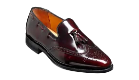 Clive - Burgundy Hi-Shine Wingtip Loafer Shoe