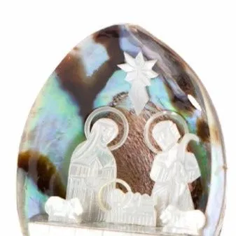 Colorful Abalone Shell Nativity Scene (Medium)