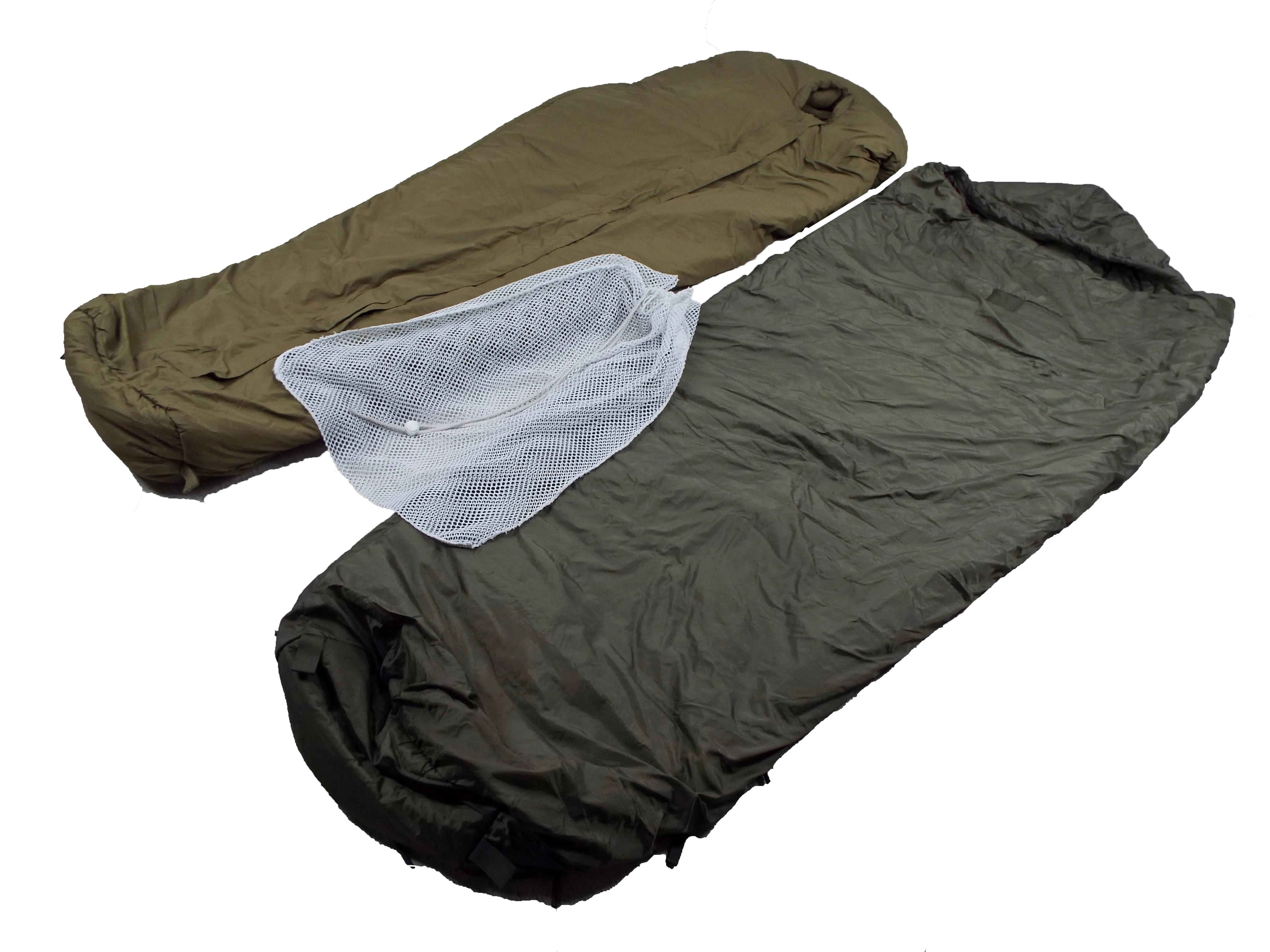 COMBO - Dutch NATO Military - Four Season/Arctic modular (light weight and medium weight sleeping bags system - and string carry