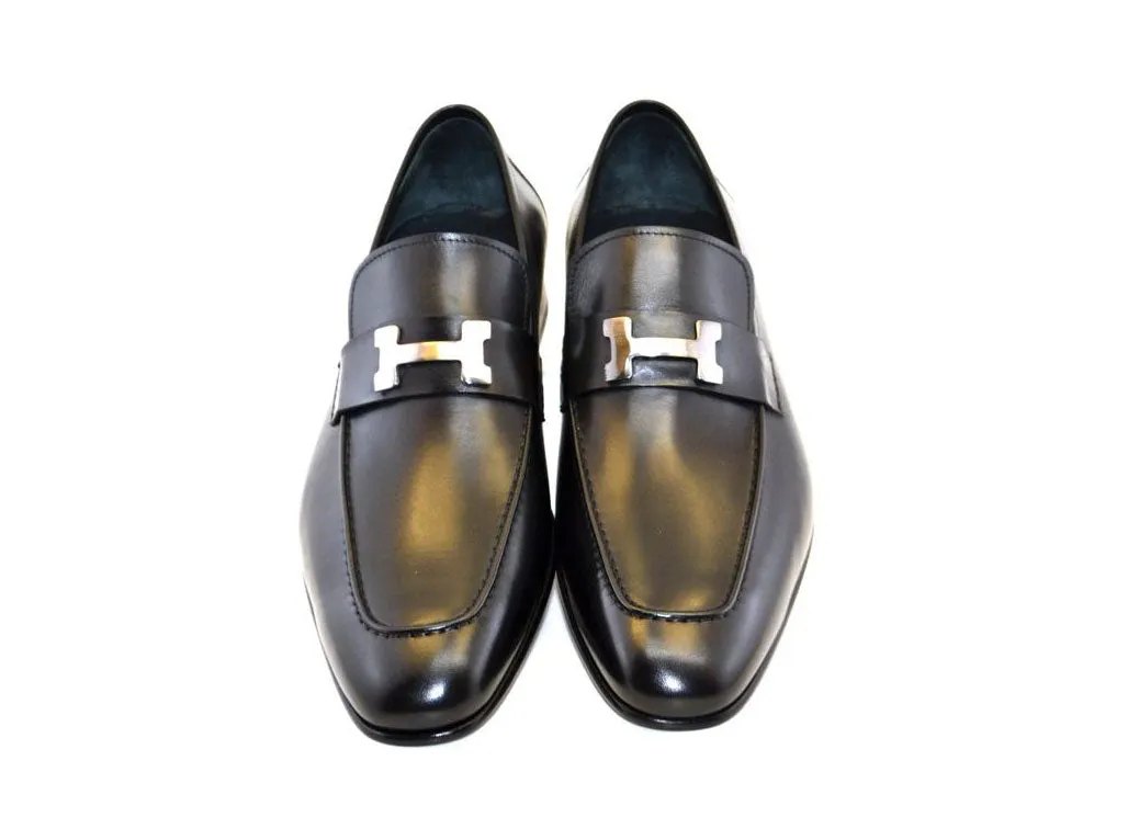 Corrente Burnished Calfskin Loafer Black