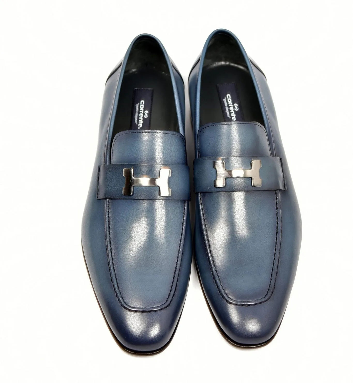 Corrente Burnished Calfskin Loafer Blue