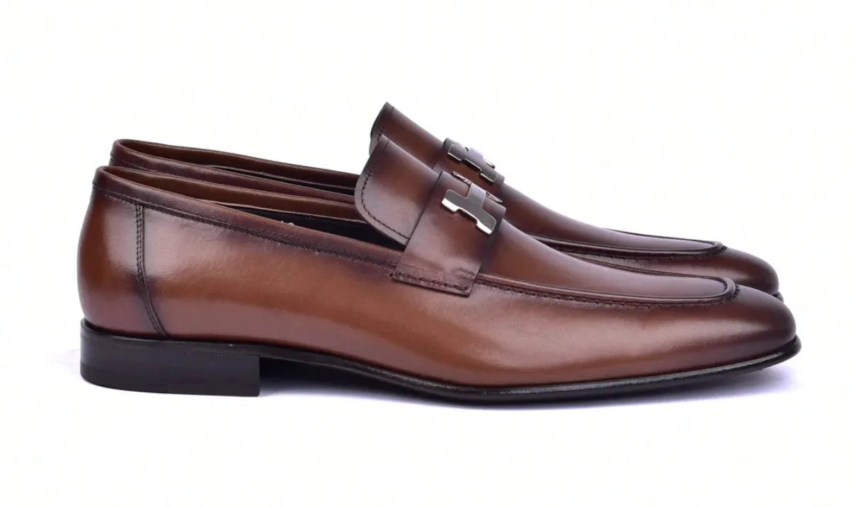 Corrente Burnished Calfskin Loafer Brown