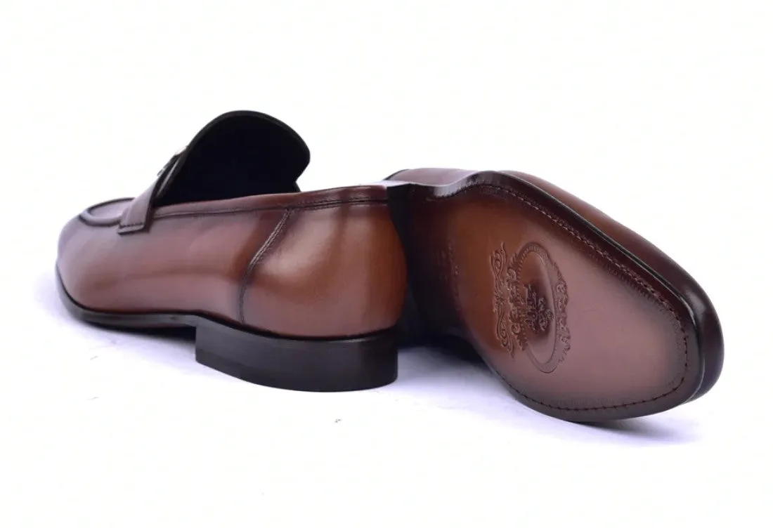 Corrente Burnished Calfskin Loafer Brown