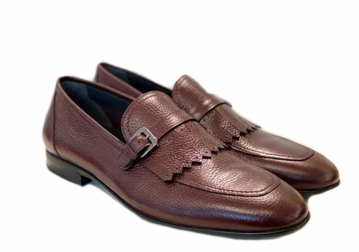 Corrente Deerskin Slip-On Loafer Burgundy