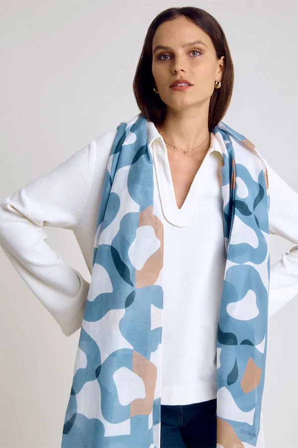 Devernois ETACHES PRINTED COTTON SILK SCARF