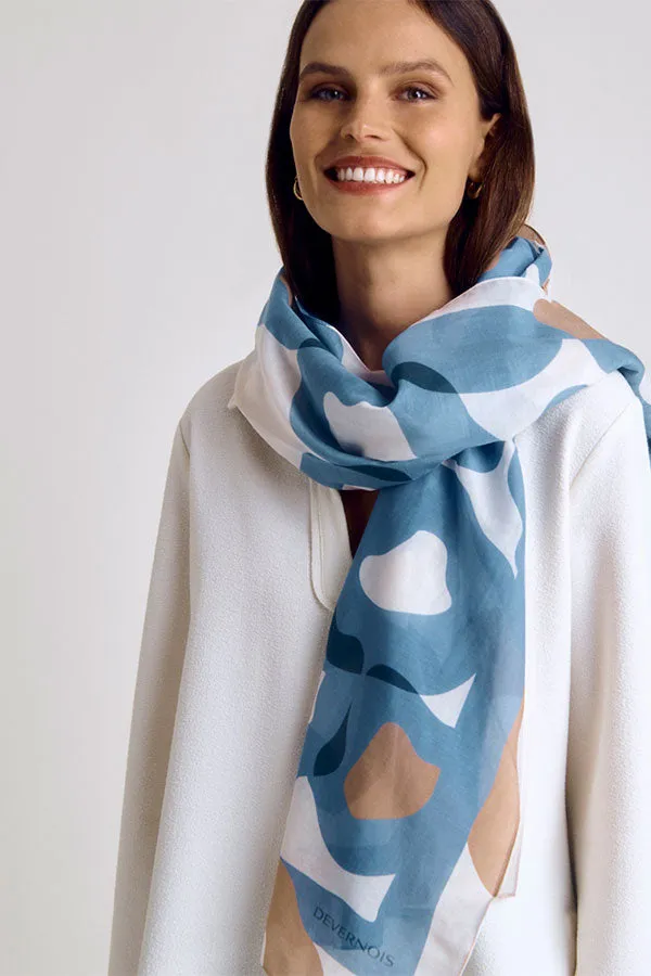 Devernois ETACHES PRINTED COTTON SILK SCARF