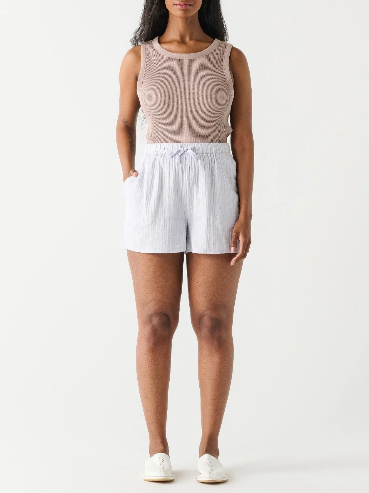 DEX Textured Button Up and Drawstring Short Set