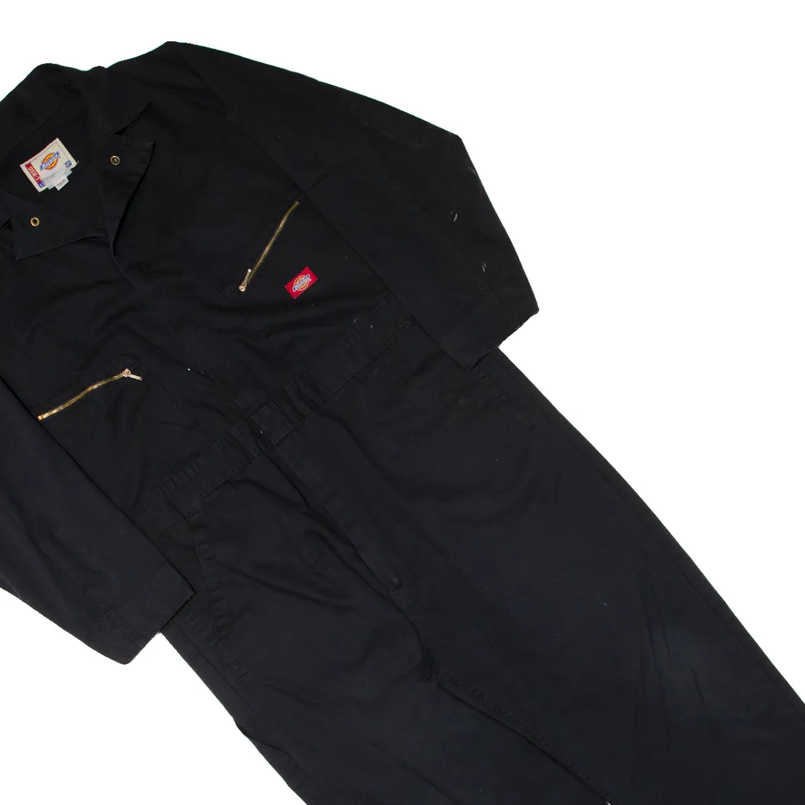 DICKIES Workwear Mens Boiler Suit Black Relaxed L W44 L21