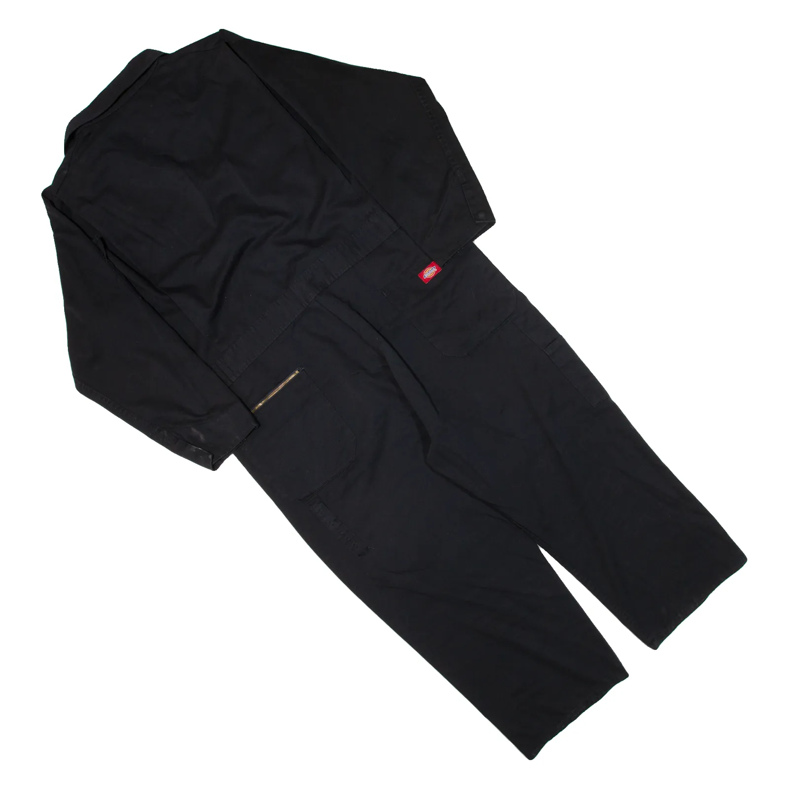 DICKIES Workwear Mens Boiler Suit Black Relaxed L W44 L21