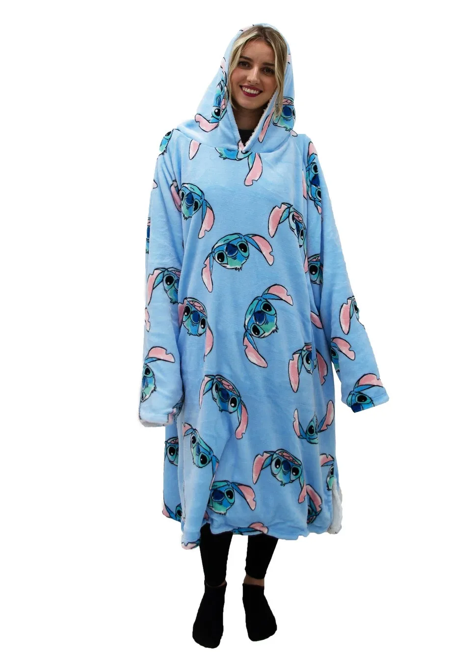 Disney Stitch Hooded Wearable Snuggle Fleece