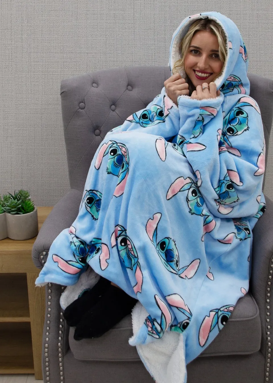 Disney Stitch Hooded Wearable Snuggle Fleece