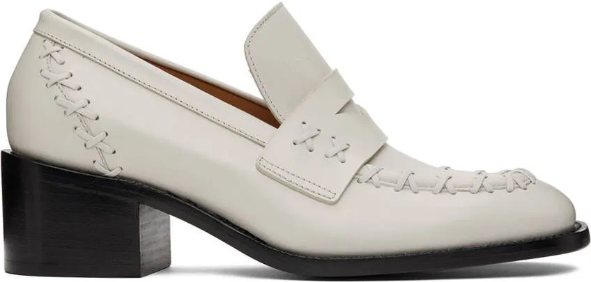 Dries Van Noten Off-White Loafer Heels