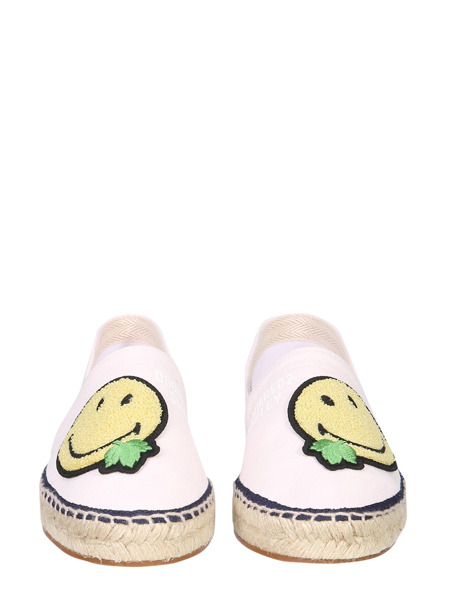 DSQUARED    SMILEY PRINT ORGANIC CANVAS ESPADRILLE