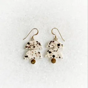 Earrings - Layer - Black Splatter - Gold