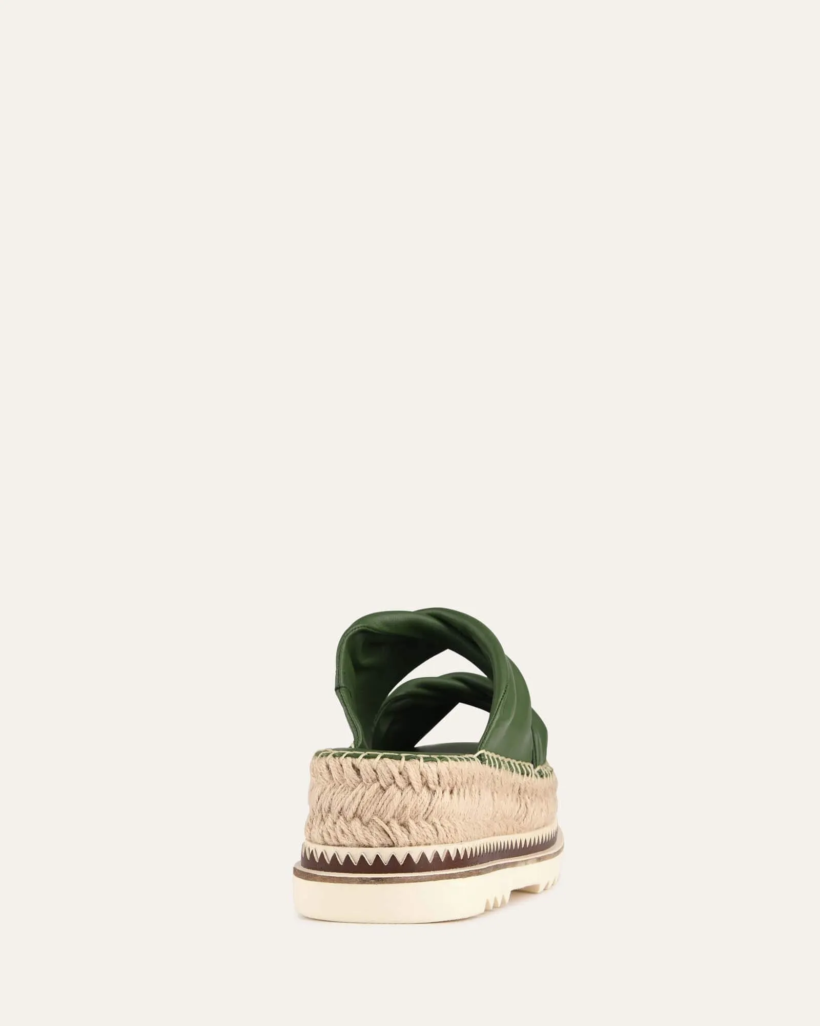 Elena espadrille slides moss green leather