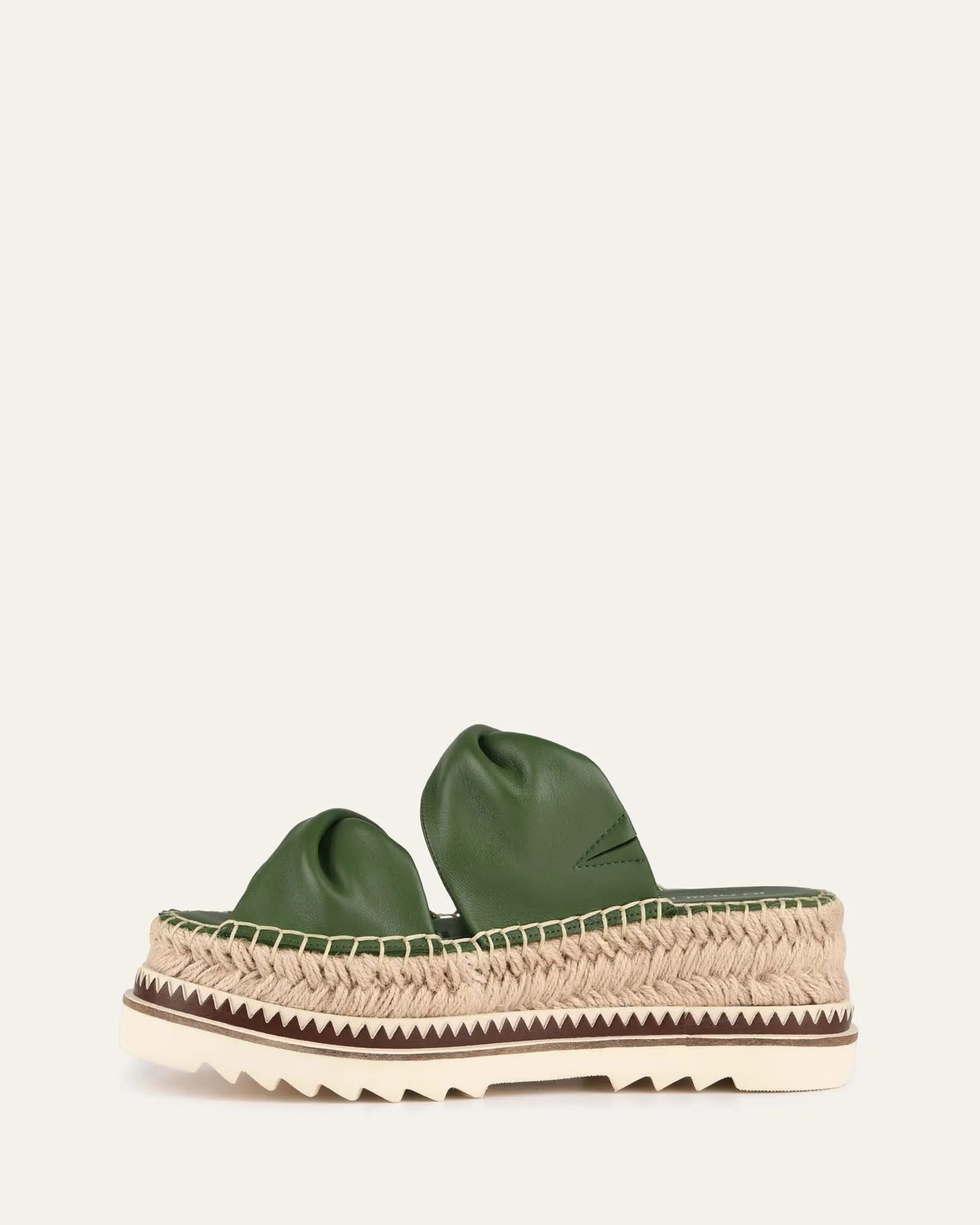 Elena espadrille slides moss green leather