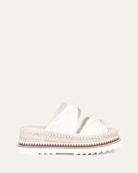 Elena espadrille slides off white leather