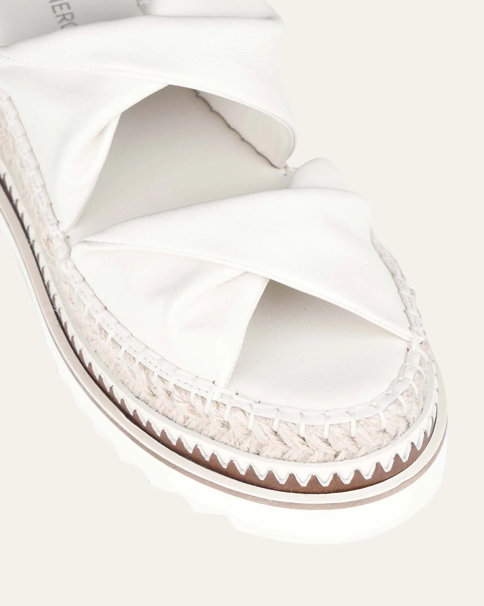 Elena espadrille slides off white leather