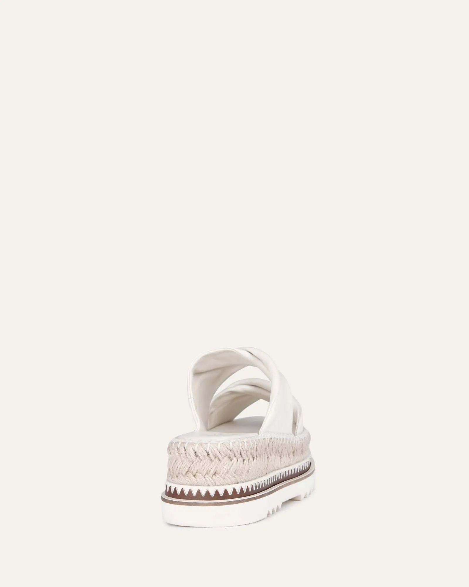 Elena espadrille slides off white leather