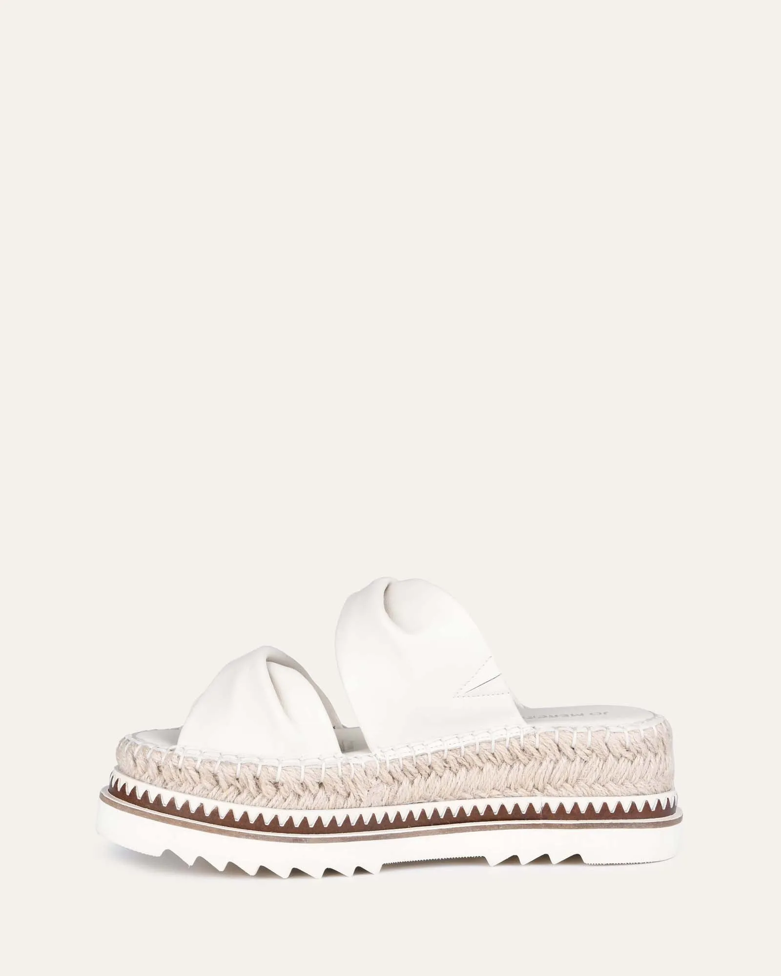 Elena espadrille slides off white leather