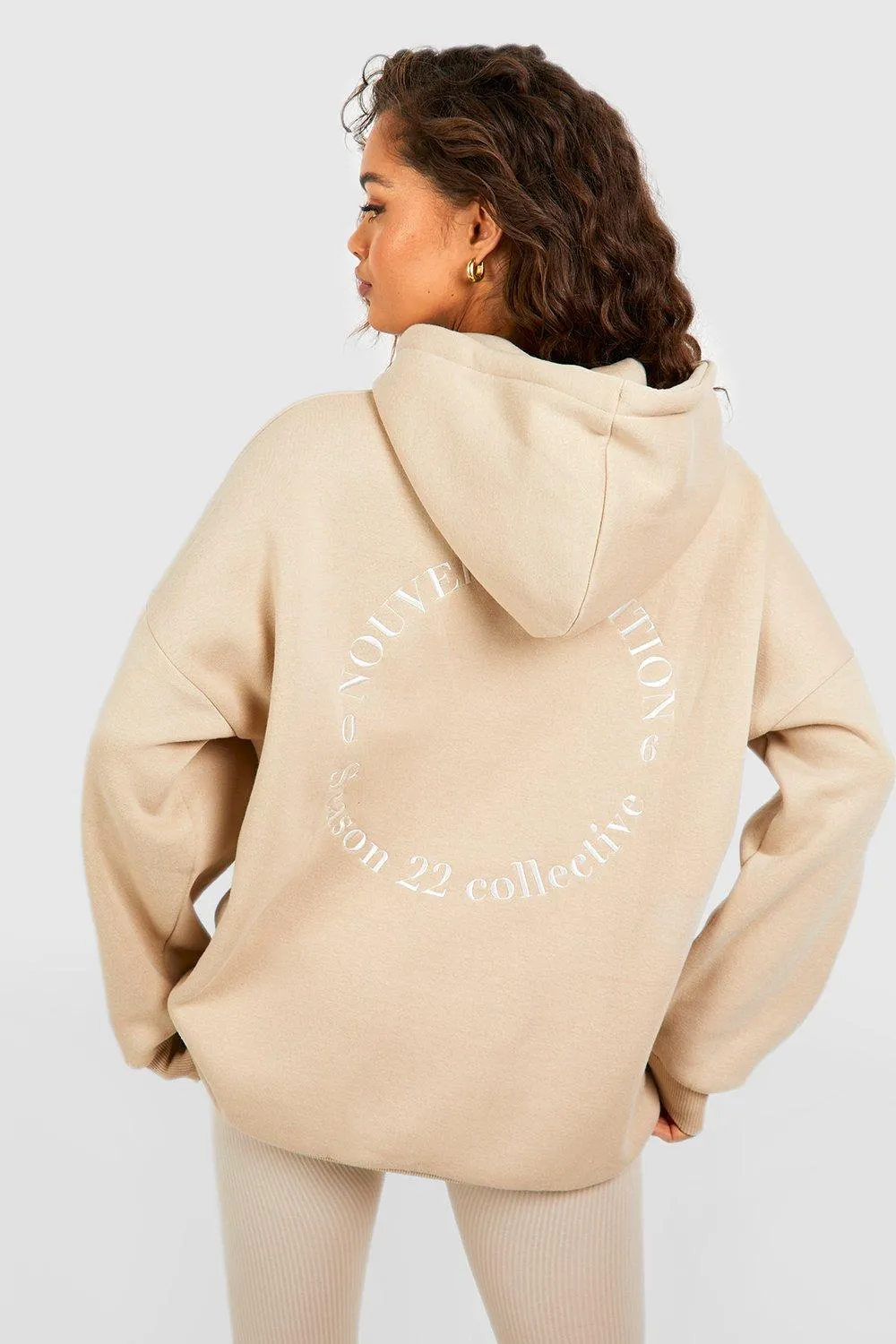 Embroidered Back Oversized Hoodie