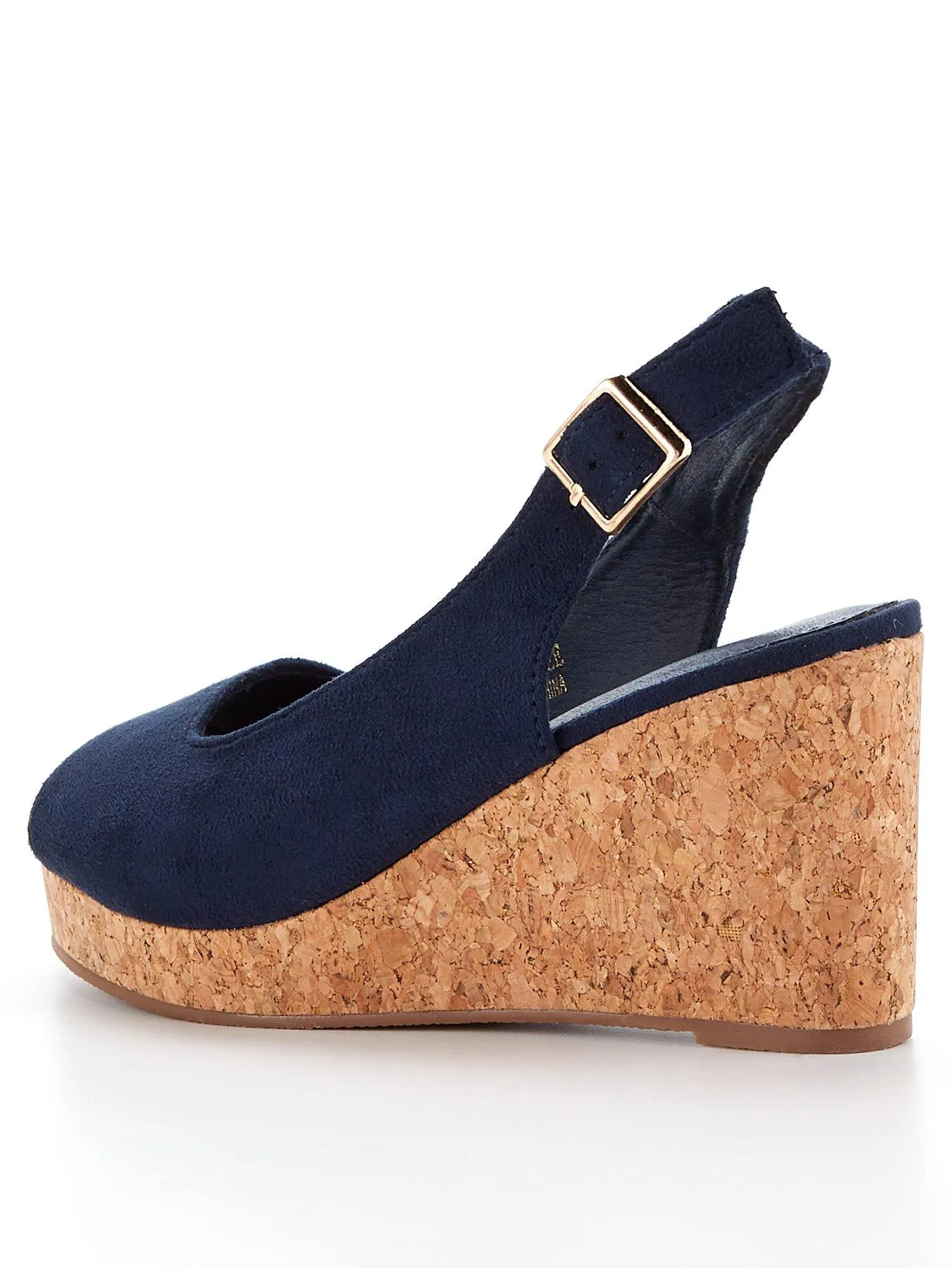 Everyday Extra Wide Fit Peep Toe Wedge - Navy