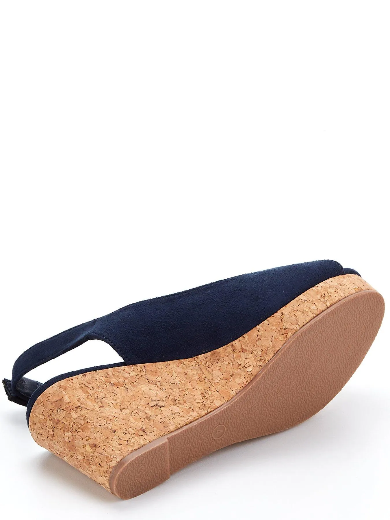 Everyday Extra Wide Fit Peep Toe Wedge - Navy