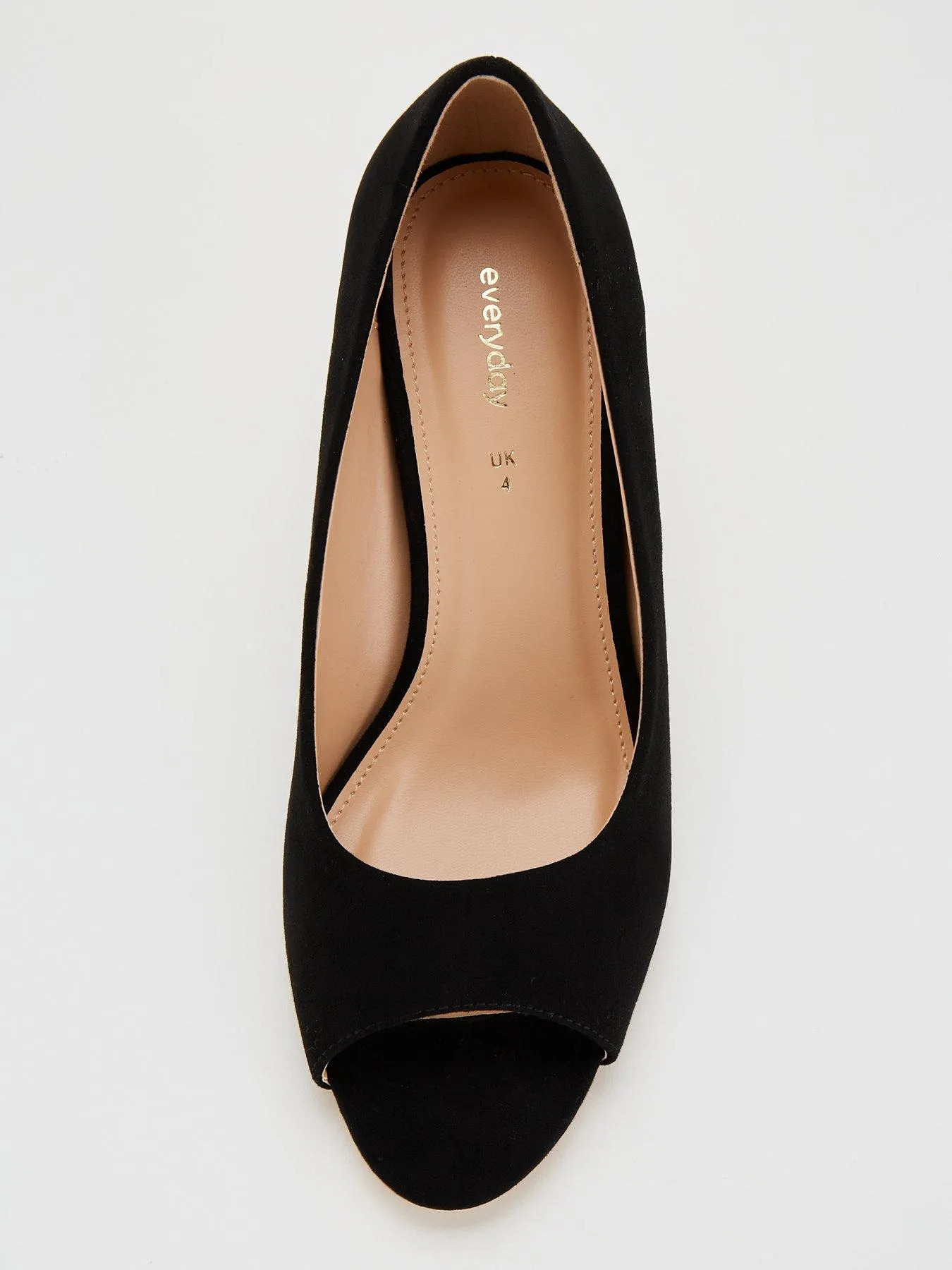 Everyday Wide Fit Peep Toe Wedge Shoe - Black