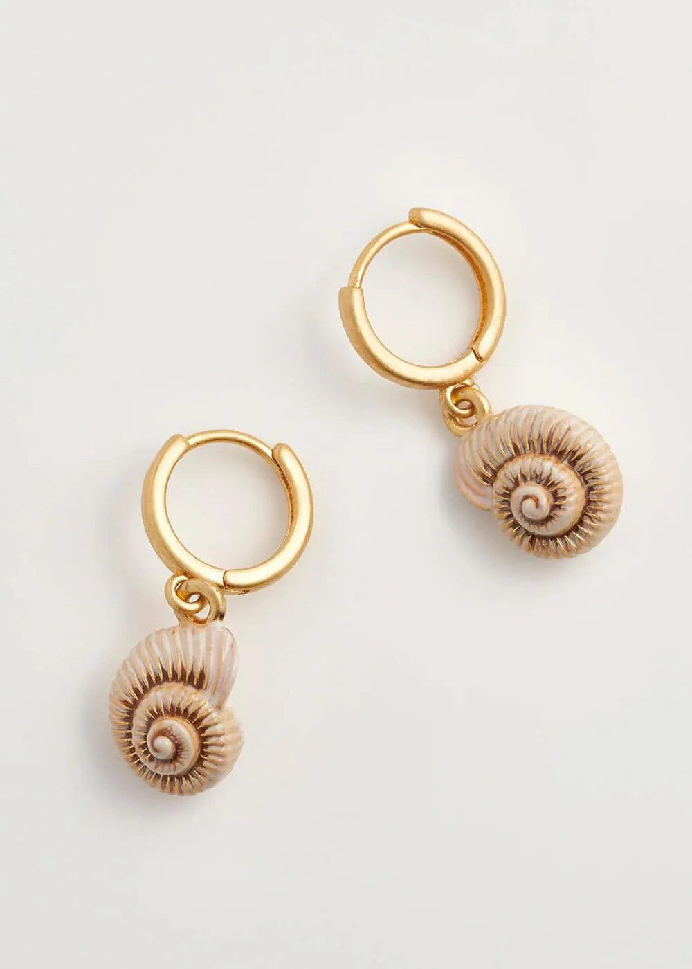 Fable England Sea Snail Shell Huggie Earrings