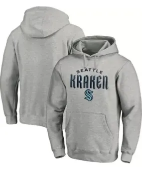 Fanatics Men's NHL Fanatics Seattle Kraken Team Lockup Fitted Pullover Hoodie