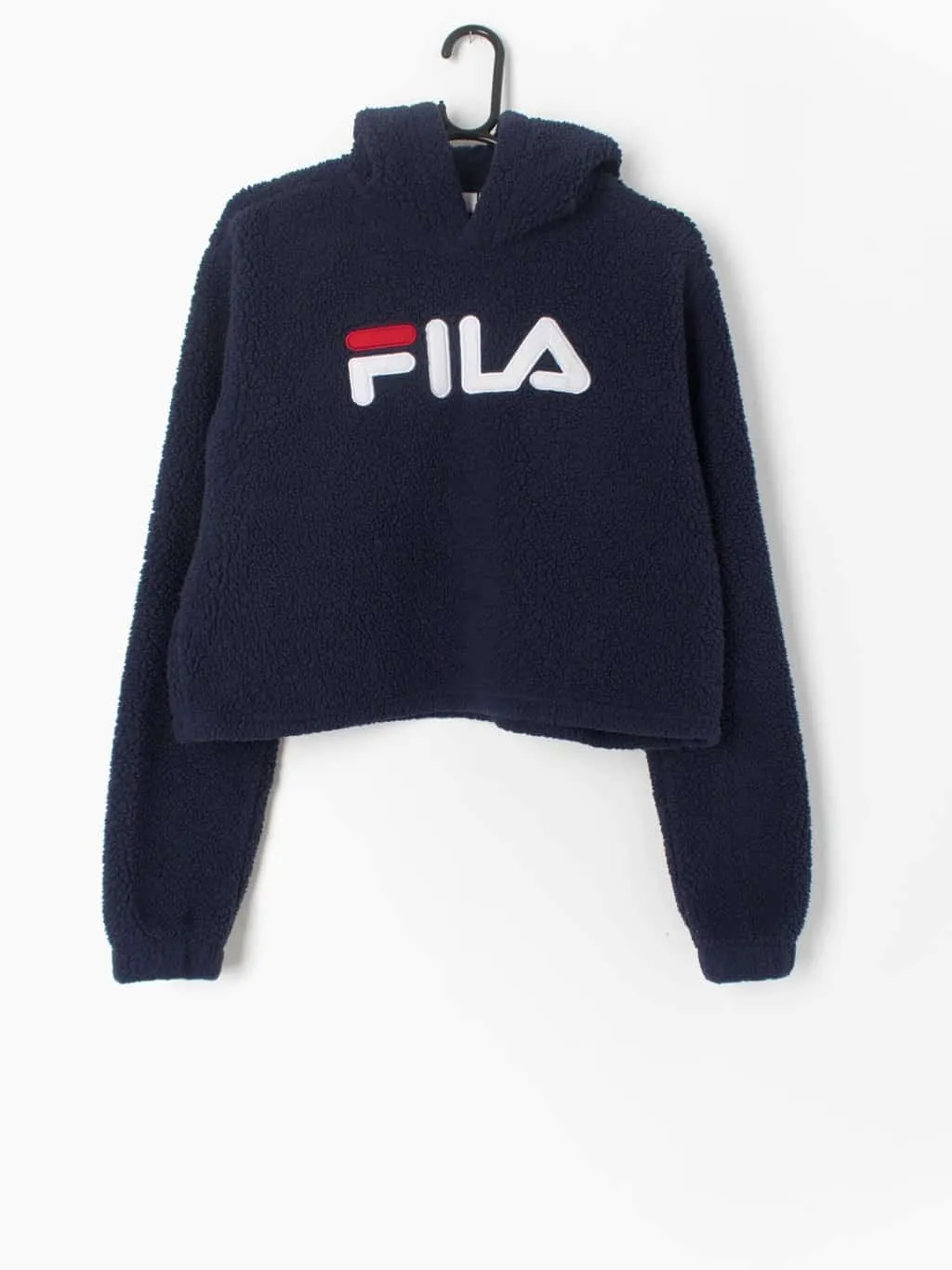 Fila spellout cropped fleece in Navy – Medium