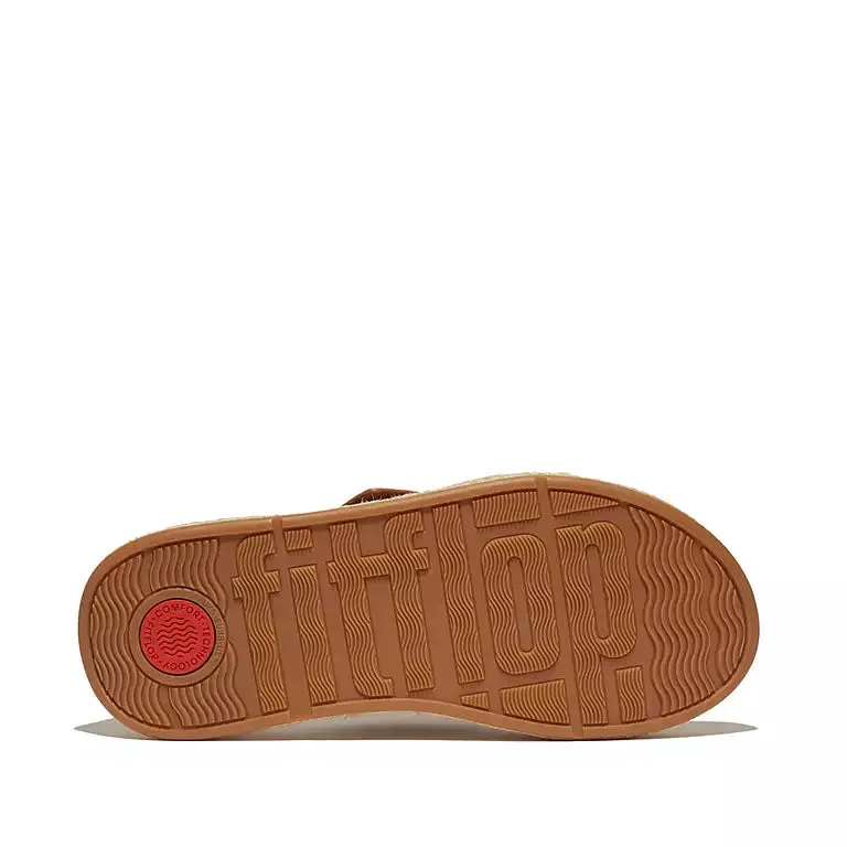 FITFLOP | SANDALIAS MUJER | F-MODE ESPADRILLE BUCKLE LEATHER FLATFORM SLIDES LIGHT TAN | MARRN