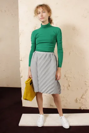 Fitted Turtleneck Top Green