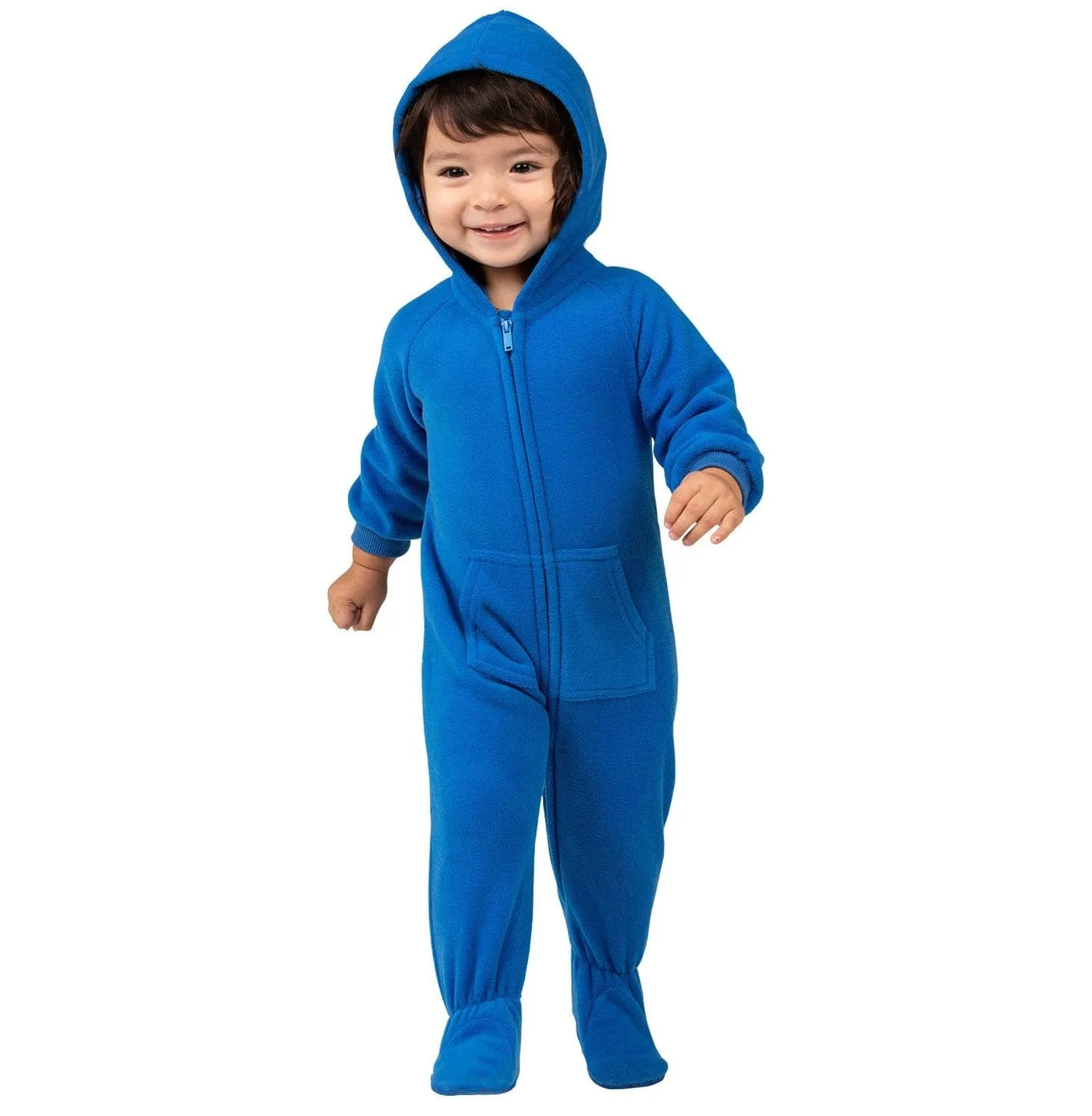 Footed Pajamas Co. Family Matching Brilliant Blue Hoodie Fleece Onesie*