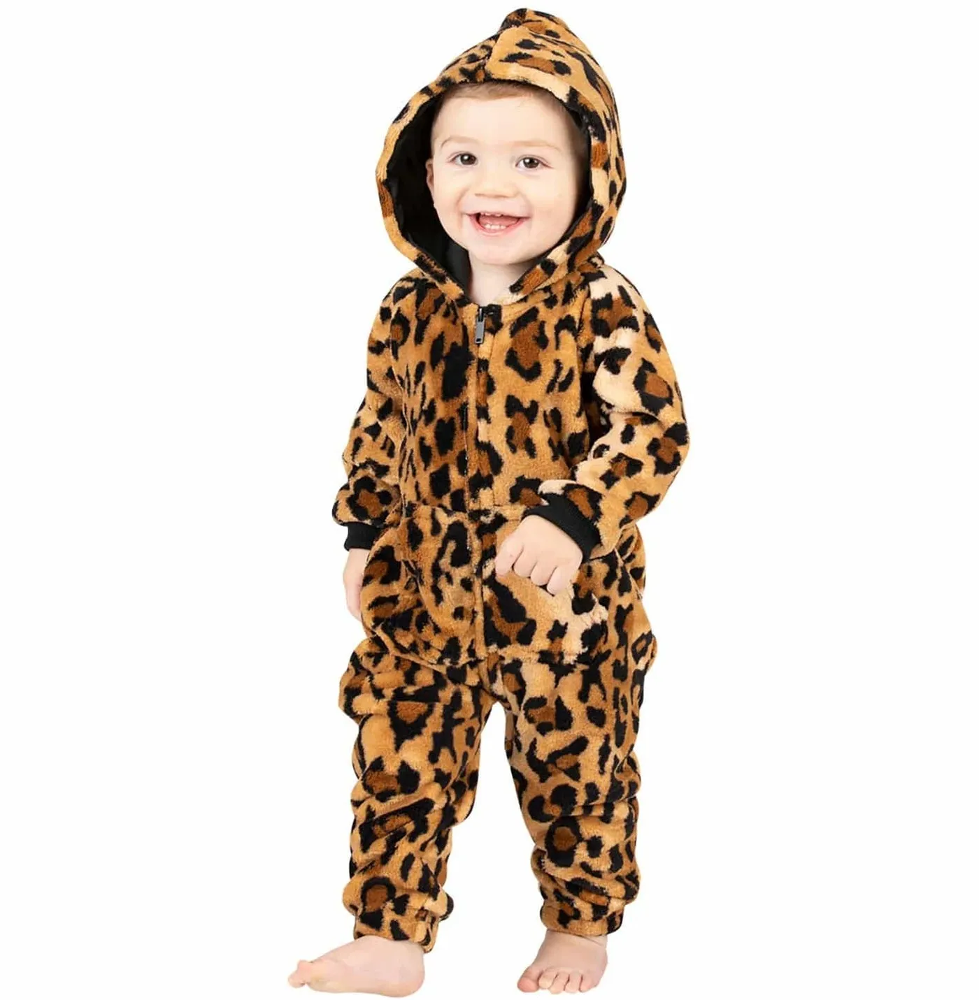 Footed Pajamas Co. Family Matching Cheetah Spots Footless Chenille Onesie*