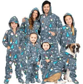 Footed Pajamas Co. Family Matching Gnomes Greeting Hoodie Fleece Onesie*