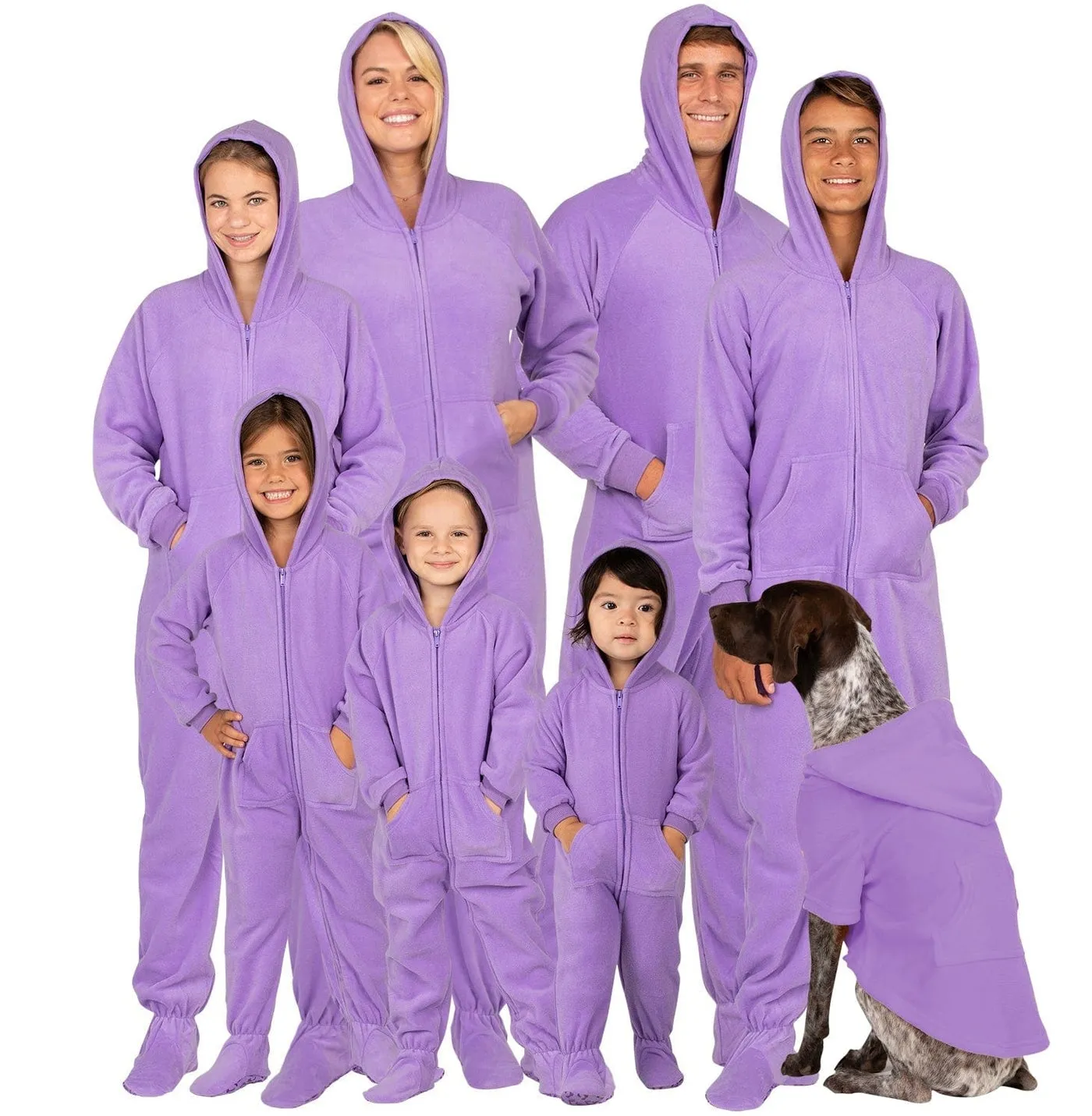 Footed Pajamas Co. Family Matching Purple Rain Hoodie Fleece Onesie*