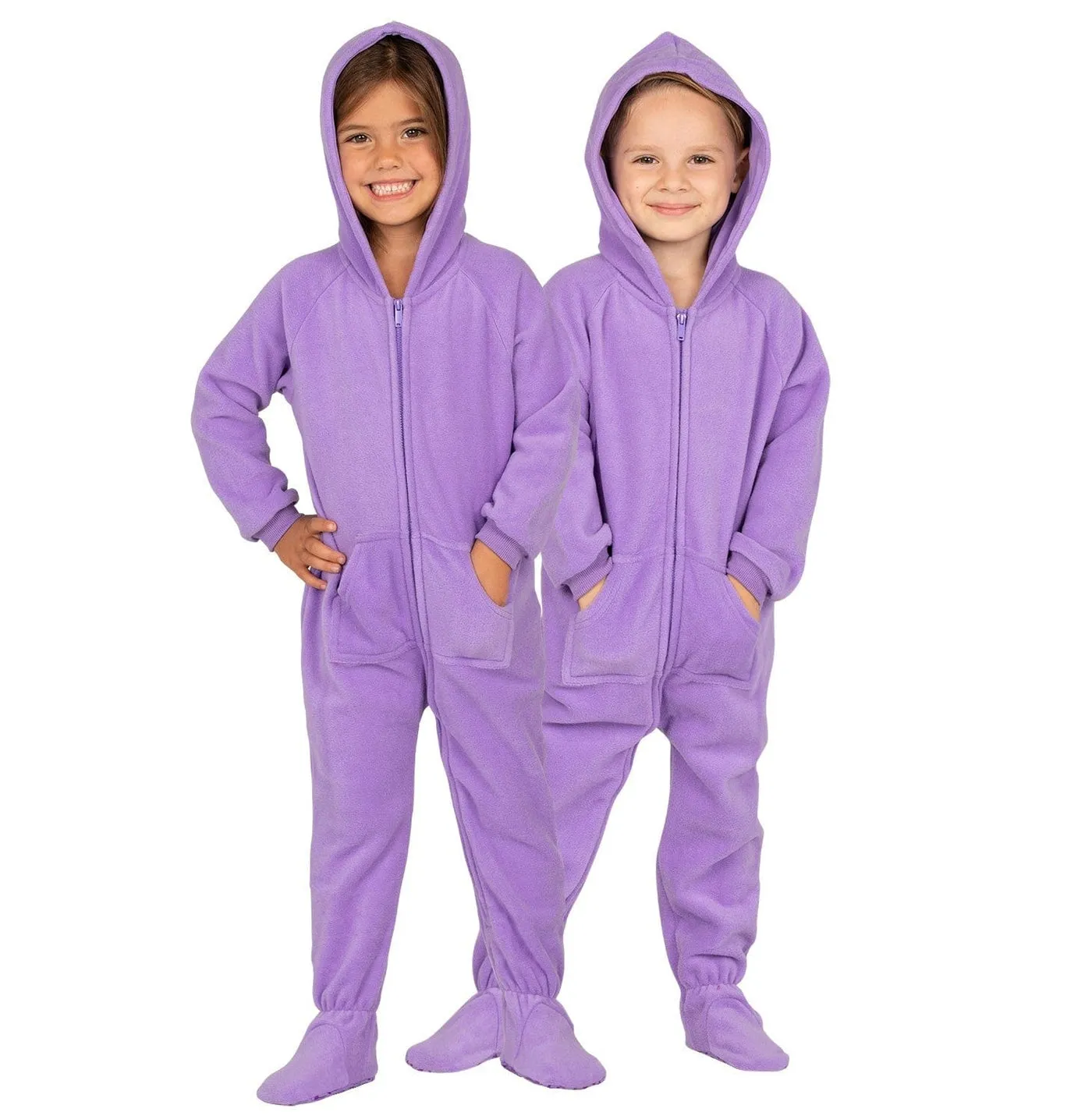 Footed Pajamas Co. Family Matching Purple Rain Hoodie Fleece Onesie*