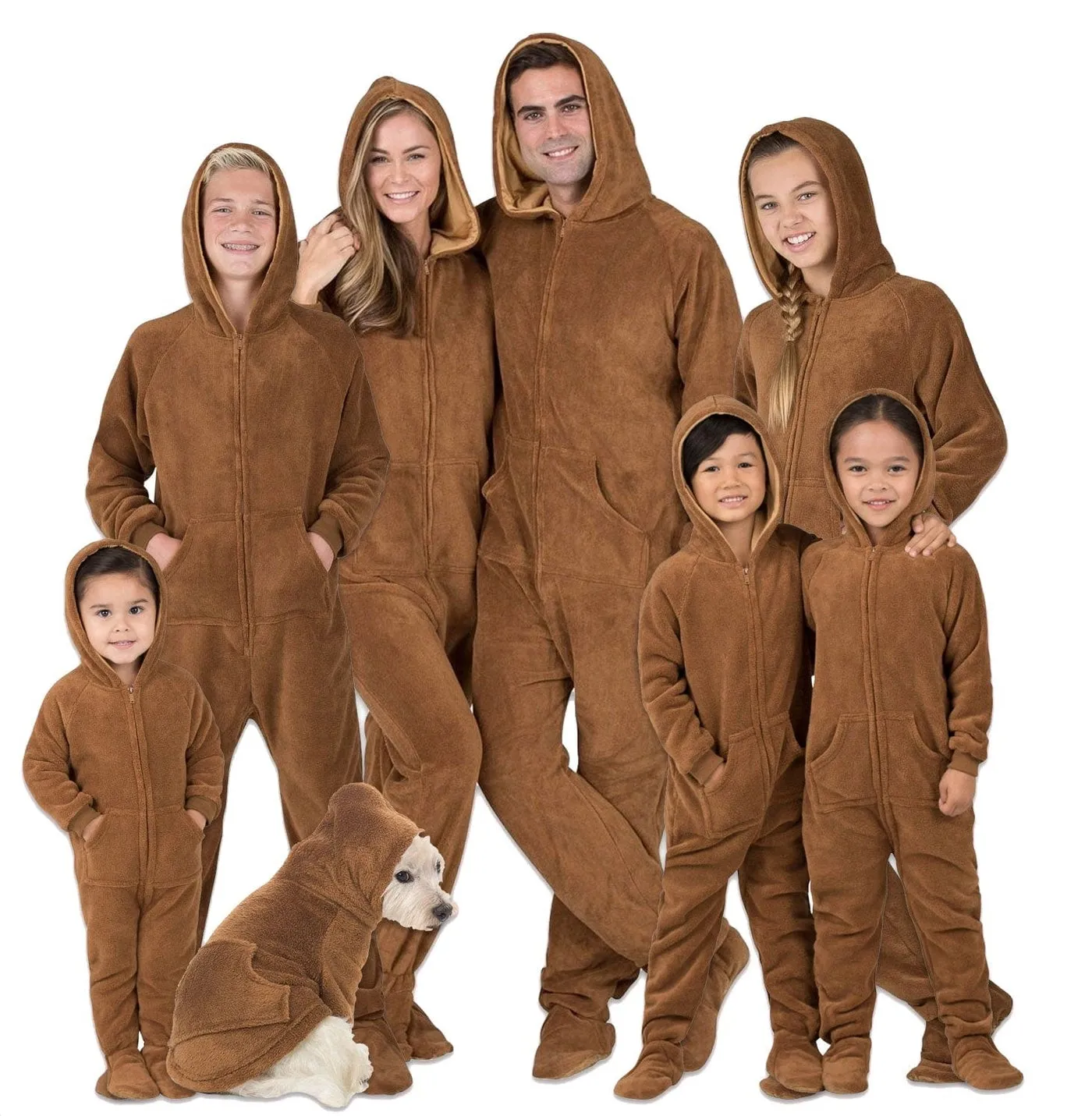 Footed Pajamas Co. Family Matching Teddy Bear Hoodie Chenille Onesie*