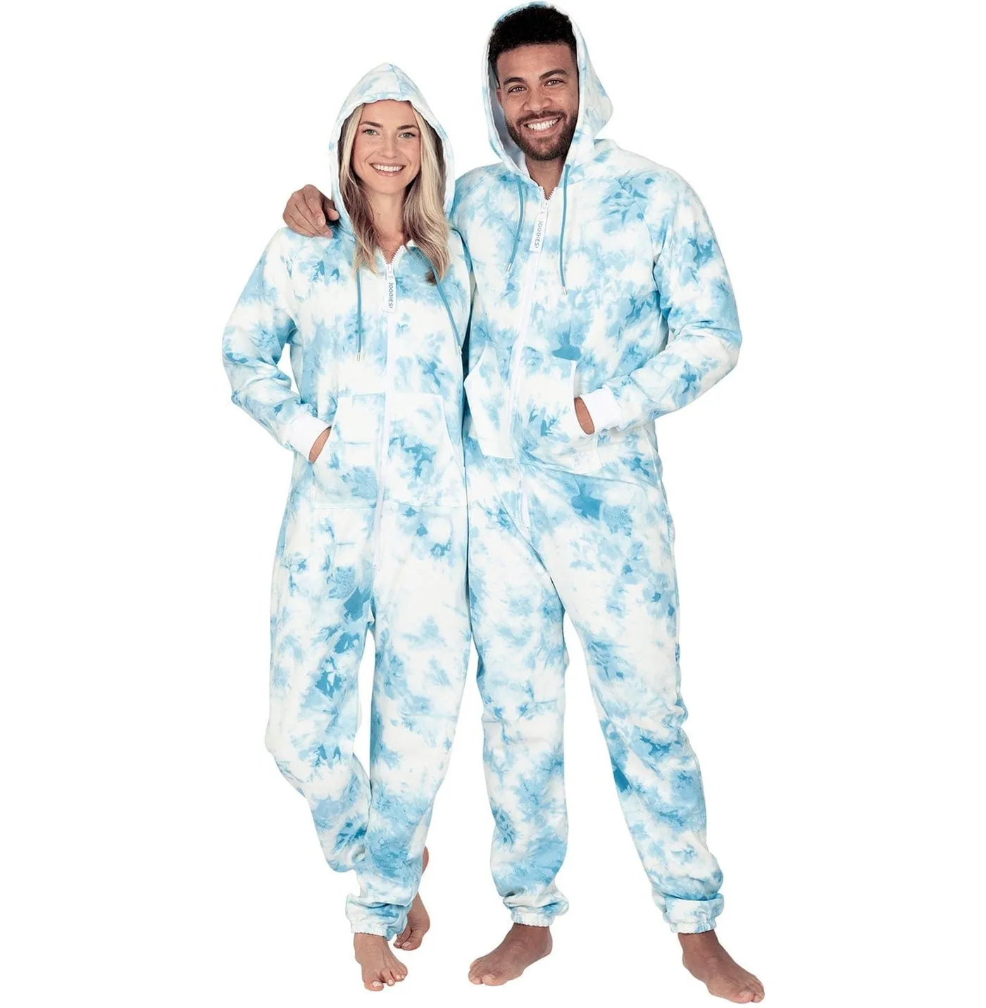 Footed Pajamas Co. Family Matching Tie Dye Blue Hoodie Onepiece Onesie*