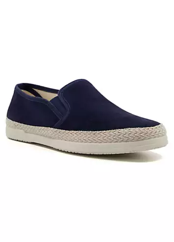 Fransisco Blue Espadrille Suede Plimsolls by Dune London | Look Again