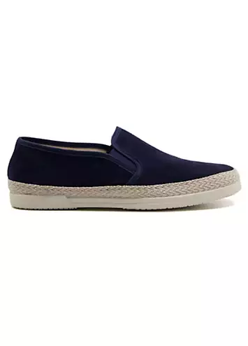 Fransisco Blue Espadrille Suede Plimsolls by Dune London | Look Again