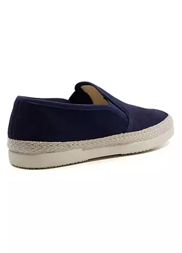 Fransisco Blue Espadrille Suede Plimsolls by Dune London | Look Again